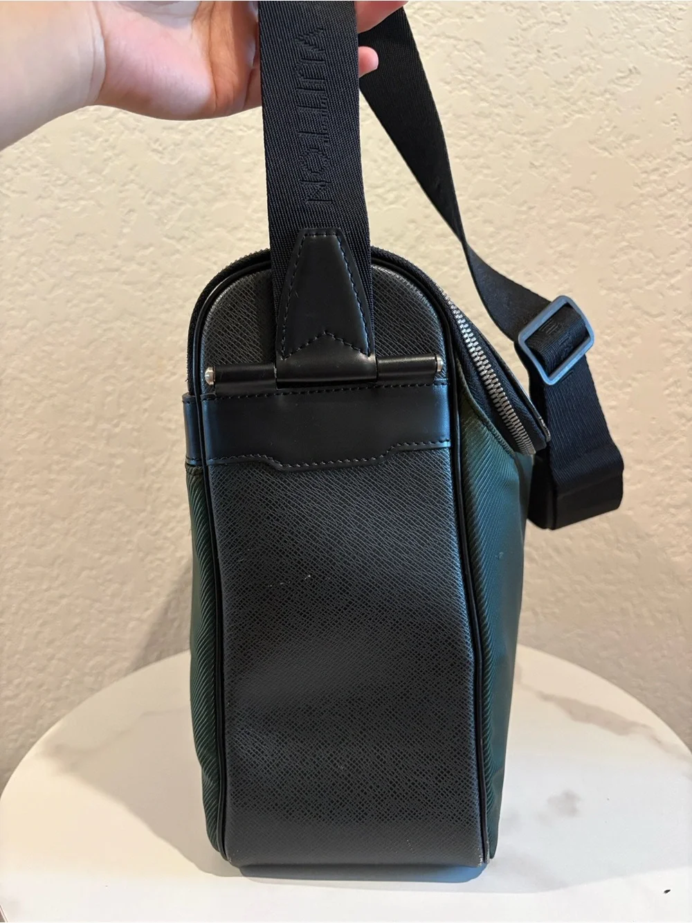 Louis Vuitton Green Taiga Leather Nylon Shoulder Bag
